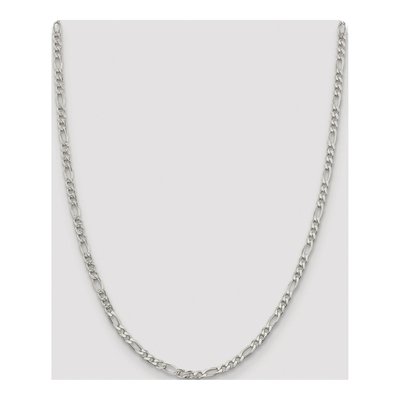 Sterling Silver 4mm Pave Flat Figaro Chain – view 4