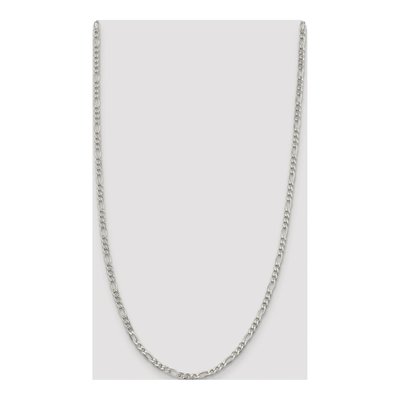 Sterling Silver 4mm Pave Flat Figaro Chain – view 4