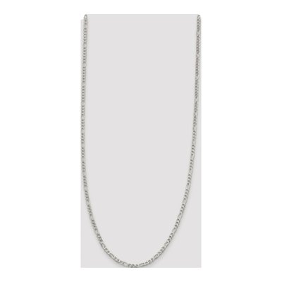 Sterling Silver 4mm Pave Flat Figaro Chain – view 4