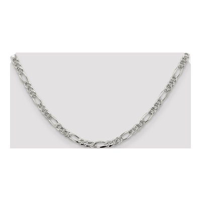 Sterling Silver 4.75mm Pave Flat Figaro Chain – view 4