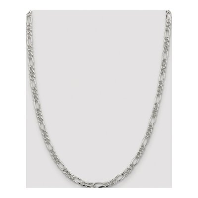 Sterling Silver 4.75mm Pave Flat Figaro Chain – view 4