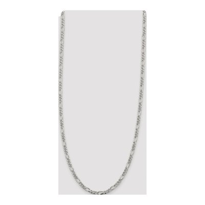 Sterling Silver 4.75mm Pave Flat Figaro Chain – view 4