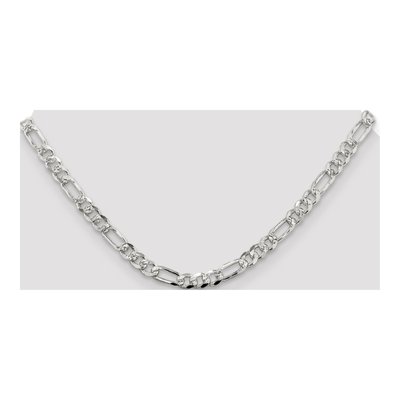 Sterling Silver 5.5mm Pave Flat Figaro Chain – view 4