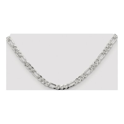 Sterling Silver 5.5mm Pave Flat Figaro Chain – view 4