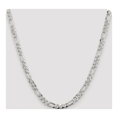 Sterling Silver 5.5mm Pave Flat Figaro Chain – view 4