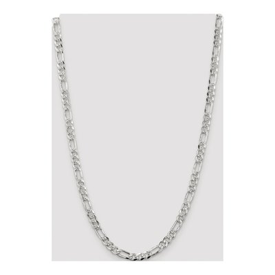 Sterling Silver 5.5mm Pave Flat Figaro Chain – view 4