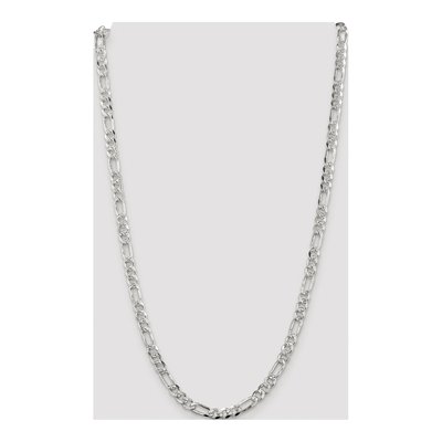 Sterling Silver 5.5mm Pave Flat Figaro Chain – view 4