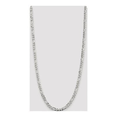 Sterling Silver 5.5mm Pave Flat Figaro Chain – view 4