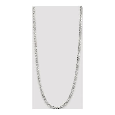 Sterling Silver 5.5mm Pave Flat Figaro Chain – view 4