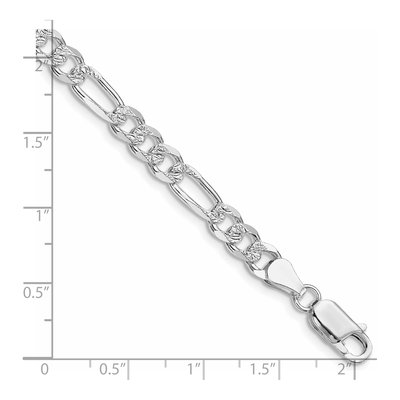 Sterling Silver 5.5mm Flat Figaro Chain Bracelet – view 2