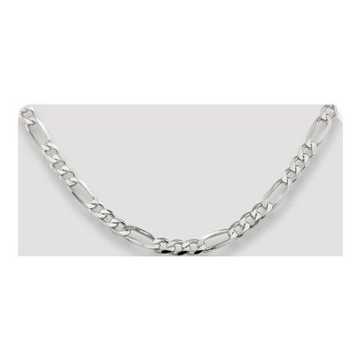 Sterling Silver 7mm Pave Flat Figaro Chain – view 4