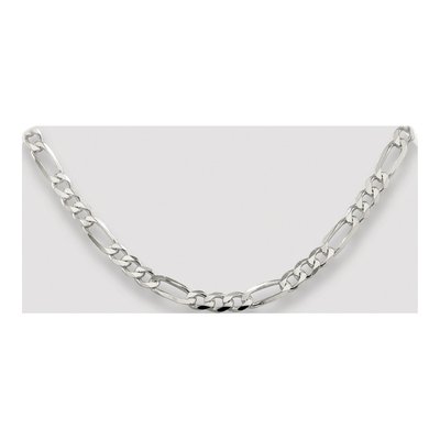 Sterling Silver 7mm Flat Figaro Chain – view 4
