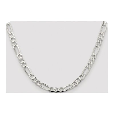 Sterling Silver 7mm Flat Figaro Chain – view 4