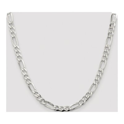 Sterling Silver 7mm Flat Figaro Chain – view 4