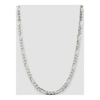 Sterling Silver 7mm Flat Figaro Chain – view 4