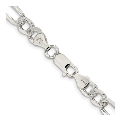 Sterling Silver 7mm Flat Figaro Chain – view 3
