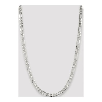 Sterling Silver 7mm Flat Figaro Chain – view 4