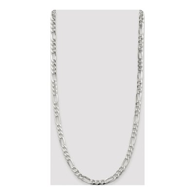 Sterling Silver 7mm Flat Figaro Chain – view 4