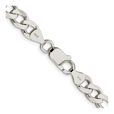 Sterling Silver 7.25mm Pave Flat Figaro Chain – view 3