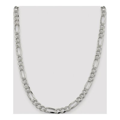 Sterling Silver 7.25mm Flat Figaro Chain – view 4