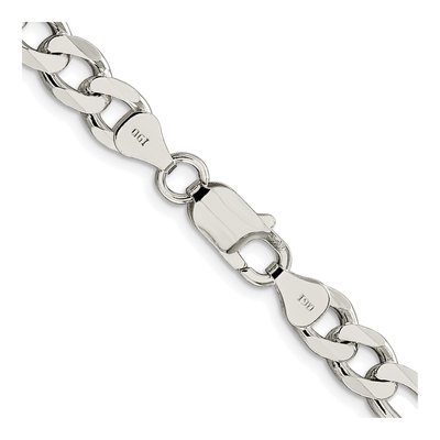 Sterling Silver 7.25mm Pave Flat Figaro Chain – view 3