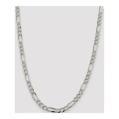Sterling Silver 7.25mm Pave Flat Figaro Chain – view 4