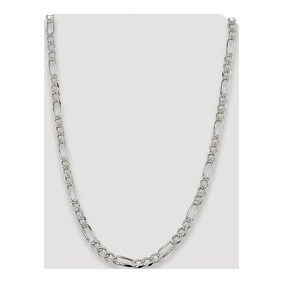 Sterling Silver 7.25mm Pave Flat Figaro Chain – view 4