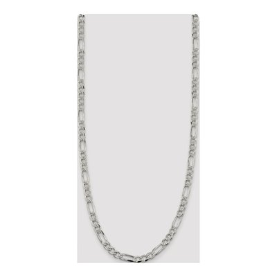 Sterling Silver 7.25mm Pave Flat Figaro Chain – view 4