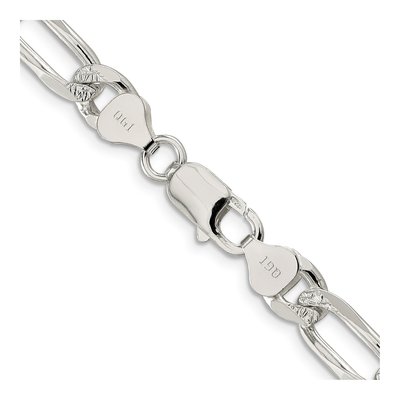 Sterling Silver 8mm Pave Flat Figaro Chain – view 3
