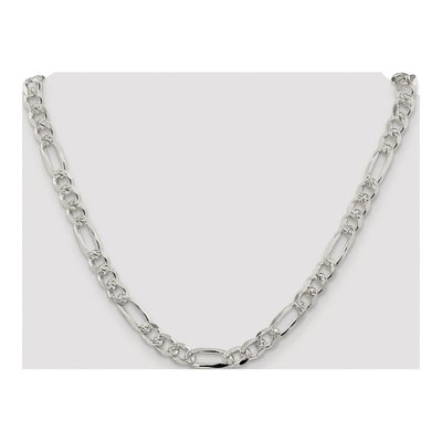 Sterling Silver 8mm Flat Figaro Chain – view 4