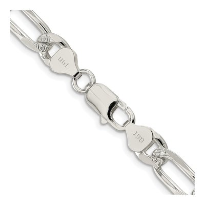 Sterling Silver 8mm Flat Figaro Chain – view 3