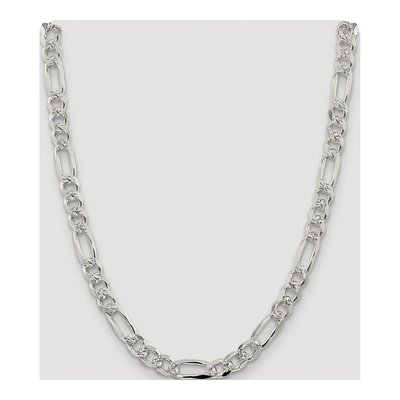 Sterling Silver 8mm Flat Figaro Chain – view 4