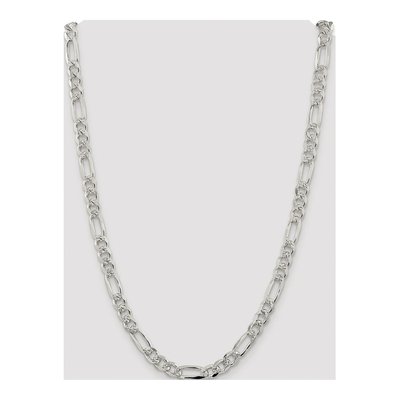 Sterling Silver 8mm Pave Flat Figaro Chain – view 4