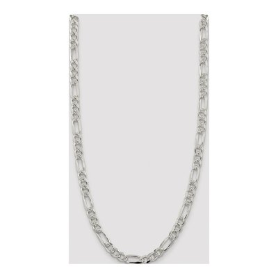Sterling Silver 8mm Pave Flat Figaro Chain – view 4