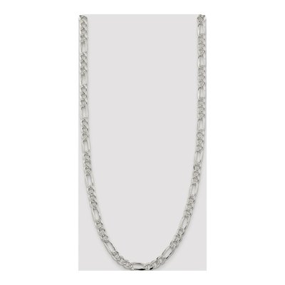 Sterling Silver 8mm Pave Flat Figaro Chain – view 4