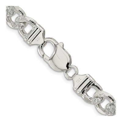 Sterling Silver 9.5mm Flat Figaro Chain – view 3