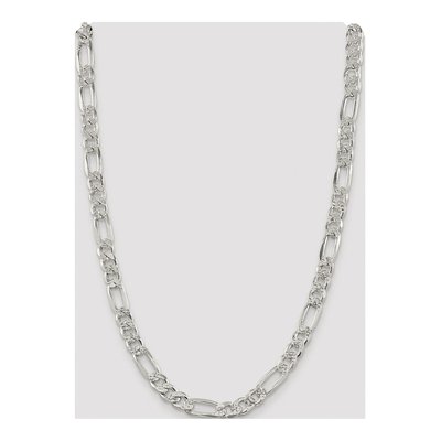 Sterling Silver 9.5mm Flat Figaro Chain – view 4