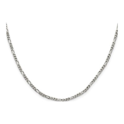 Sterling Silver 2.5mm Figaro Chain – view 2