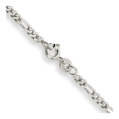 Sterling Silver 2.5mm Figaro Chain – view 3