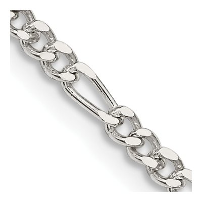 Sterling Silver 2.5mm Figaro Chain