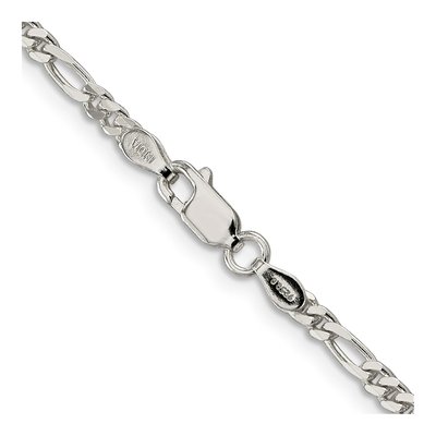 Sterling Silver 2.85mm Figaro Chain – view 3