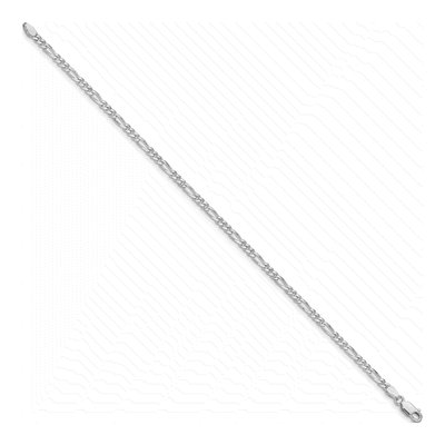 Sterling Silver 2.85mm Figaro Chain Bracelet – view 2