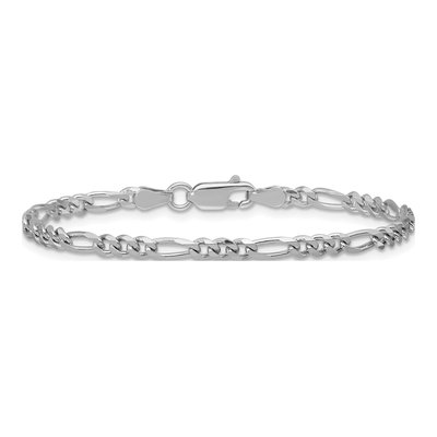Sterling Silver Figaro Chain Bracelet, 8 in – view 3