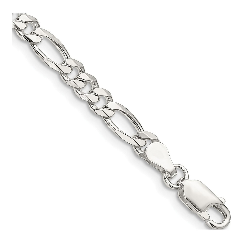 Sterling Silver 4.5mm Figaro Chain Bracelet