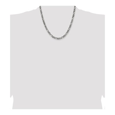 Sterling Silver 5.5mm Figaro Chain – view 4