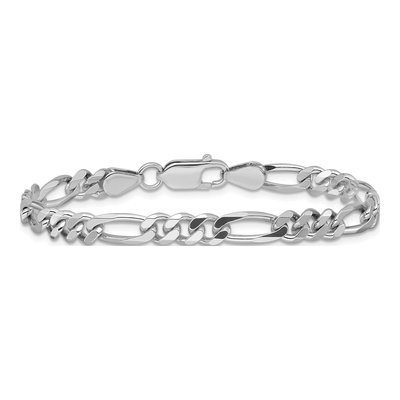 Sterling Silver 5.25mm Figaro Chain Bracelet – view 3