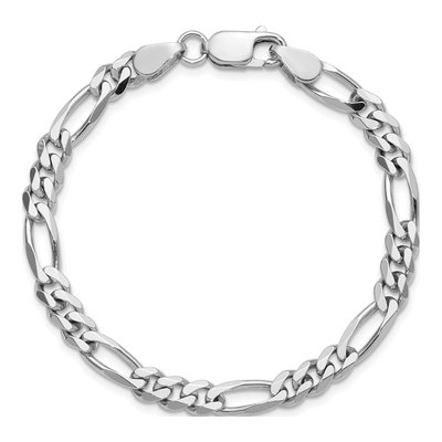 Sterling Silver 5.25mm Figaro Chain Bracelet – view 4
