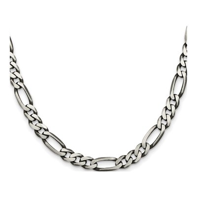 Sterling Silver 6.5mm Antiqued Figaro Chain – view 2