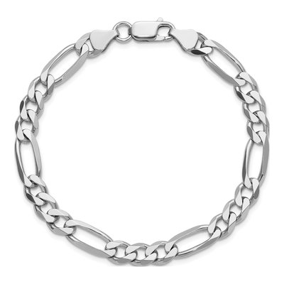 Sterling Silver 6.5mm Figaro Chain Anklet – view 4