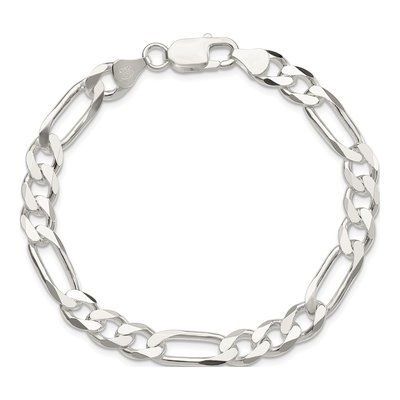 Sterling Silver 7.5mm Figaro Chain Bracelet – view 3